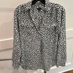 Ann Taylor Blouse - Black and White Cheetah